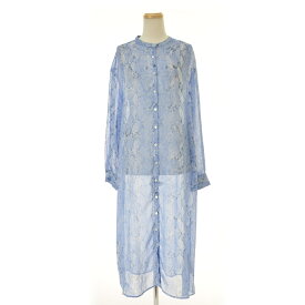 【中古】ZARA / ザラ2157/054/038 パイソン柄ノーカラーシャツロング長袖ワンピース【cacfbbda-l】