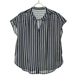 【中古】NATURAL BEAUTY BASIC / ナチュラルビューティーベーシックストライプフレンチスリーブブラウス【cacgadaj-l】