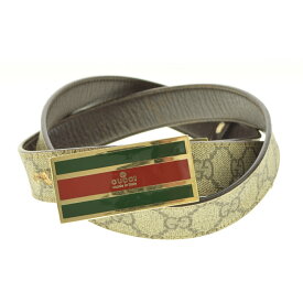 【中古】GUCCI / グッチシェリーライン GGスプリーム ロゴバックル リバーシブルベルト【cacfbach-z】