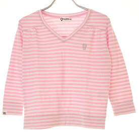 【中古】A BATHING APE / アベイシングエイプBABY MILO ボーダー Vネック七分袖カットソー【caceajbd-l】