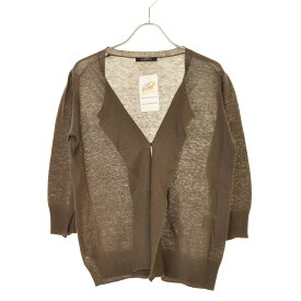 【中古】【期間限定値下げ】pas de calais / パドカレリネンコットン七分袖カーディガン【cacfbcaj-l】