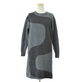 【中古】UNIQLO × MARIMEKKO / ユニクロ × マリメッコラムクルーネック ニット長袖ワンピース【cacgabch-l】