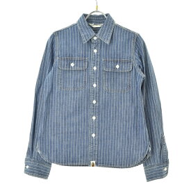 【中古】A BATHING APE / アベイシングエイプストライプデニムシャツ長袖シャツ【cacgadag-l】