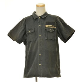 【中古】WTAPS / ダブルタップス90〜00s ヘリンボーンミリタリー半袖シャツ【cacfbccc-m】