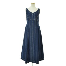 【中古】SNIDEL / スナイデルSWFO224081 ステッチコルセットライク デニム ジャンスカマキシノースリーブワンピース【cacfahcg-l】