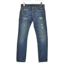 【中古】【期間限定値下げ】RRL / DOUBLE RL / ダブルアールエルリペア加工 セルビッチデニムパンツ【cacfbbba-l】
