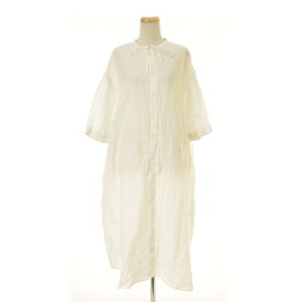 【中古】nest Robe / ネストローブ01212-1152 リネンメディカルガウンドレス七分袖ワンピース【cacgacci-l】