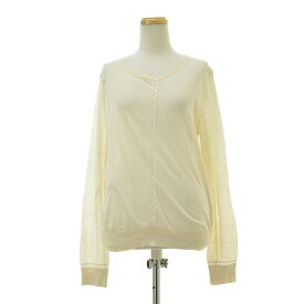 【中古】APC / アーペーセーリネン混 フロントニットメッシュ長袖ニットセーター【cacfadcg-l】