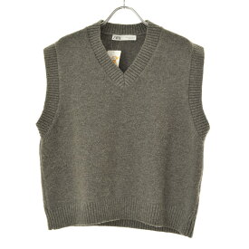 【中古】ZARA / ザラ5536/143/809 リブトリムニットベスト【cacgacbc-l】