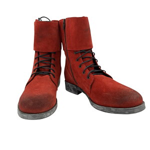 BOEMOS (ボエモス)ハイカットブーツヴィンテージ加工 ダーク加工 ソールワックス加工 メンズ ロングブーツスエード シューズ 靴 送料無料サイズ40 25cm レッドメンズ 新品 イタリア製