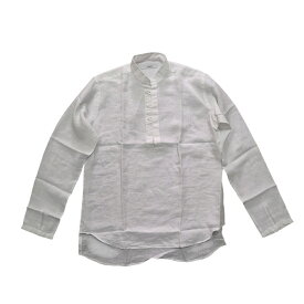 タケシクロサワ takeshy kurosawa 2019 SS 春夏新作　メンズ ピュアリネン100％長袖　プルオーバーリネン　おしゃれ メンズ takeshy kurosawa-82362【ホワイト】新品　送料無料　イタリア製