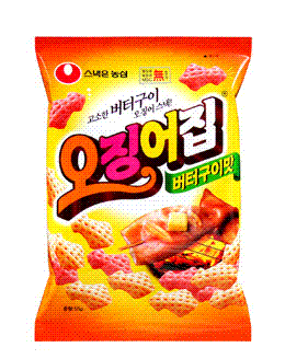 焼いたイカの淡泊で香ばしい味をそのまま生かした 最大57％オフ！ とてもおいしいスナックです イカ形態の立体スナックで見る楽しさと食べる楽しさを一緒に感じることができます お得な情報満載 韓国食品 農心 オジンオジプ お菓子 83g