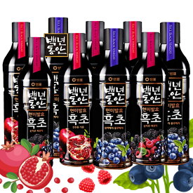 【送料無料】「泉標」百年の間 黒酢 フッチョ 9本選びセット(900ml)韓国酢/お酢/健康酢/黒酢/ミチョ/ザクロ ブルーベリー 野いちご　ザクロジュース　ダイエット 果実酢 発酵酢 健康