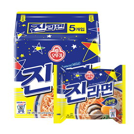 OTTOGI【オトギ】ジンラーメン マイルド味(甘口) 120g「5個」■韓国食品■韓国食材/韓国料理/韓国お土産/韓国ラーメン/非常食/防災用/防災グッズ/乾麺/インスタントラーメン/辛いラーメン/辛ラーメン/ラーメン/激安【YDKG-s】