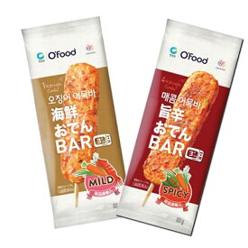 ▼冷凍▲【清静園】O'foodイカおでんバー　+　旨辛おでんバー(80g）お得セット商品■韓国食品■韓国料理■韓国食品■韓国料理/韓国食材/韓国おでん/おでん/トッポギ/冷凍食品/激安 さつま揚げ かまぼこ トッポギ材料 屋台フード 四角おでん 【YDKG-s】