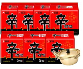 （送料無料）農心辛ラーメン1BOX35+韓国ラーメン専用鍋付き(14cm)