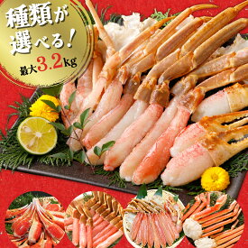 年末早割クーポン＆年末指定OK！更に2個以上まとめ買いでお得！ 選べるカニ満喫セット 最大3.2kg カット済 生ずわい蟹 生棒ポーション 爪 肩付脚 むき身 ズワイガニ オオズワイガニ カニしゃぶ 刺身 カニ刺し 海鮮 お歳暮 ギフト