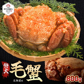 【父の日ギフト】 北海道産特大毛蟹 1尾(800g相当）毛がに カニ 蟹 かに ボイル済み 冷凍 北海道 海鮮 プレゼント ギフト 誕生日 贈り物 高級 グルメ お歳暮 お中元 送料無料 人気 お取り寄せ 母の日 父の日