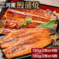 【お値引きクーポン配布中】中2枚/中4枚/大2枚/大4枚 三河産鰻蒲焼 中サイズ1枚約130g 大サイズ1枚約190g…