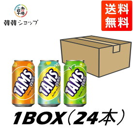 ロッテ タムスゼロ 炭酸飲料 355ml LOTTE TAMS ZERO 韓国飲物 (オレンジ, アップルキウイ, パインアップル味) 1BOX 24本入り