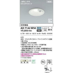 �R�C�Y�~(Koizumi) �Ɩ� LED(�����F) �_�E�����C�g 60W���� AD7142W50