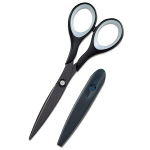 プラス はさみ フィットカット スリムスタイル フッ素 SC-160SF ブラック ベタつかない 34-156