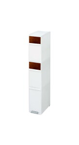 ライクイット (like-it) ペダル式 ゴミ箱 多段 分別スイングステーションワイド 約55L(20Lx2段・15Lx1段) 木目調パネル ホワイト 約幅25.5cm 日本製 BWP-12BSWS