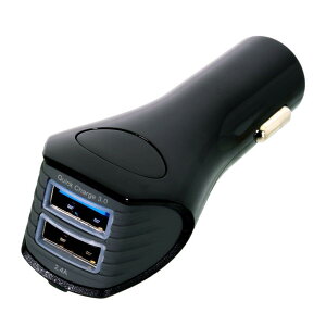 �I�E���e�b�N �J�[�`���[�W���[ Quick Charge 3.0 ���������[�d Smart IC���� 2�|�[�g 5.4A �����[�d 12V/24V �Ή� i Phone Android�Ή� �܏􎮃v���O �u���b�N OWL-CCU2Q3S-BK