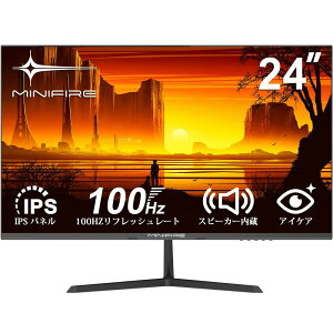 Minifire j^[ 24C` IPS fBXvC tHD HDR10 100Hz u[Cgy tbJ[t[ VESAΉ t[X HDMI/VGA/DP Xs[J[t(24X3A HDMIP[utj