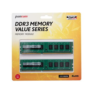 CFD̔ fXNPCp DDR3-1600 (PC3-12800) 4GB×2 (8GB)  240pin Panram W3U1600PS-4G