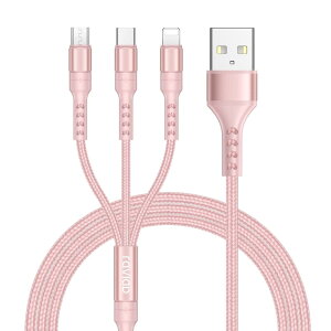 RAVIAD 3in1 [dP[u USB P[u 3A }[d [dR[h USB Type C P[u Micro USB P[u Phone [dP[u 3䓯d\ Phone Android ^CvC Galaxy Kindle S@Ή ϋv - 1.2M s