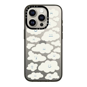 CASETiFY RpNg i Phone 15 Pro P[X MILKi (2x MIL-STD-810G) / 1.2m̗eXgNA - Cute Clouds - NA ubN