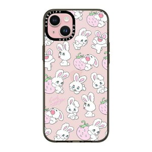 CASETiFY RpNg i Phone 15 Plus P[X MILKi (2x MIL-STD-810G) / 1.2m̗eXgNA - Strawberry Mix - NA ubN