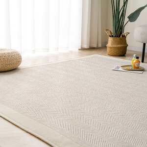 OIGAE ラグ カーペット 春 夏 185x235cm 3畳 ラグマット ヘリンボン柄 北欧 じゅうたん 無地調 幾何学模様 床保護 防音 リビング 滑り止め オールシーズン適用 安心素材 ベージュ BSJ040-L-BE