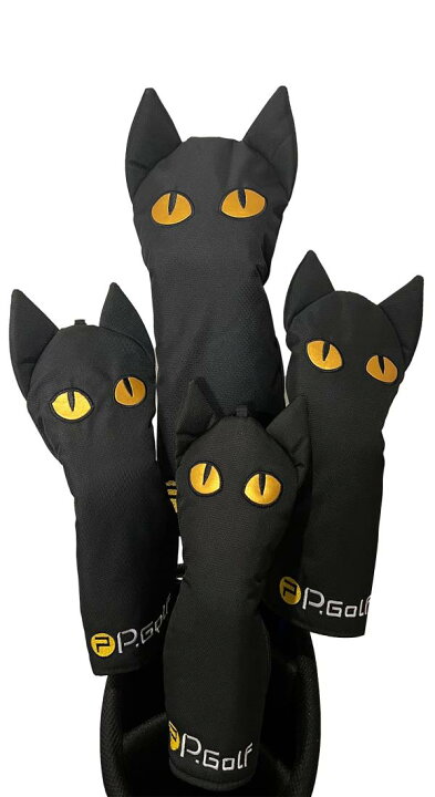 楽天市場】P.Golf ピーゴルフ ヘッドカバー 黒猫【1，3，5，UTセット 