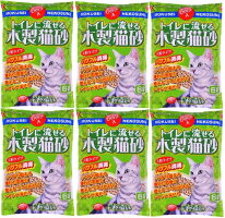 常陸化工トイレに流せる木製猫砂6L×6個(ケース販売)