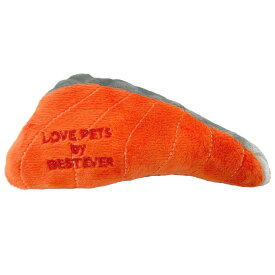 【BESTEVER】ペットトイ 紅鮭 犬 おもちゃ カシャカシャ キュッキュッ 音が鳴る 遊ぶ 一緒に遊ぶ【LOVE PETS by BESTEVER ラブペッツ】 サケ ベニサケ 切り身 おもしろ パロディ ベストエバージャパン