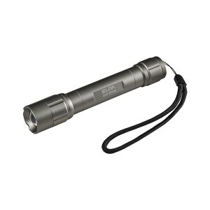 エルパ(ELPA) LED懐中電灯 防水 明るさ250ルーメン ハンドストラップ付き 電池式 電池残量表示 シルバー DOP-EP420