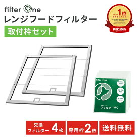 純日本製 換気扇フィルター［枠2枚用］レンジフードフィルター 換気扇 フィルター レンジフード 安心素材 キッチン 台所 油汚れ FILTER ONE