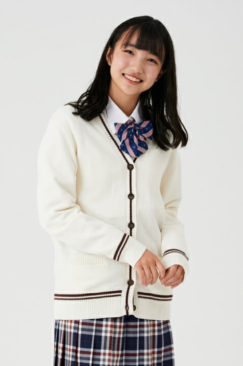 楽天市場 500円off 9 4 日 時から スクールカーディガン ライン 制服 カーディガン カンコー 学生 秋 冬 ニット ニット カーディガン スクール レディース ネイビー ホワイト グレー 韓国 白 洗える 綿100 学生服 高校生 通学 なんちゃって制服 Khs411 制服専門