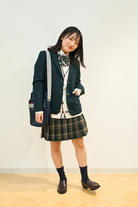 楽天市場】制服 スカート チェック プリーツ グリーン 【 日本製 】 丈 