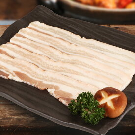 [凍] 豚の皮付きバラ肉スライス5mm 約1kg BBQ 焼肉 お肉 韓国食材 韓国食品 韓国料理
