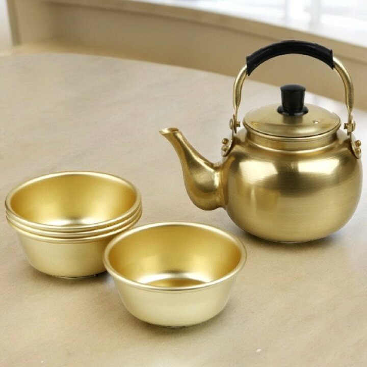 楽天市場】[酒器]やかんセット1L用（やかん1個+コップ4個） マッコリ用 