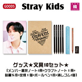 【おまけ付き】STRAY KIDS グッズ★文具10セット★ノート2冊+ボールペン1本+鉛筆5本+定規+消しゴム/おまけ：生写真+トレカ(7070221028-06)