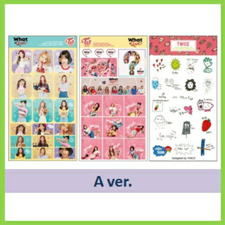 楽天市場 おまけ付き K Pop 韓流 ゆうメール発送 Twice シール 3枚セット バージョン選択 トゥワイス ステッカー おまけ トレカ 1 1 韓love