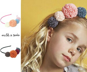 KIDS LbY q Milk & Soda ~N Ah \[_ TULLE POMPOM HEADBAND `[ || wbhoh Ki
