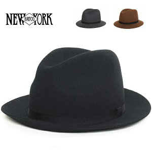 New York Hat �j���[���[�N�n�b�g �X�q #5306 Raw Edge Fedora ���[�G�b�W�t�F�h�� ������� �h�V�̓� �N���X�}�X �v���[���g �V�j�A �a�m