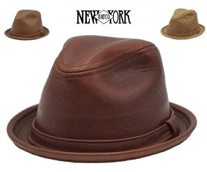 New York Hat j[[Nnbg Xq #9290 Vintage Leather Fedora Be[WU[tFh Y fB[X  ̓ hV̓ v[g 20 30 40 50 60 70