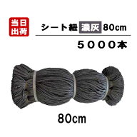 シート紐 80cm 濃灰 5000本入/CS 足場用 組ひも 結束 ロープ ひも 仮設 現場 メッシュシート 防炎シート …