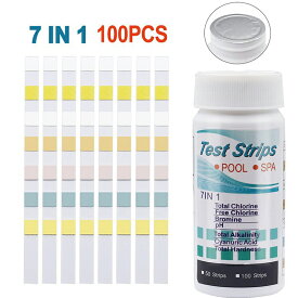 水質検査キット プール　温泉　スパ　飲用水　水質検査　塩チェッカ　50pcs 100pcs 遊離塩素 ph値 総臭素 総アルカリ度 全塩素 総硬度 シアヌル酸
